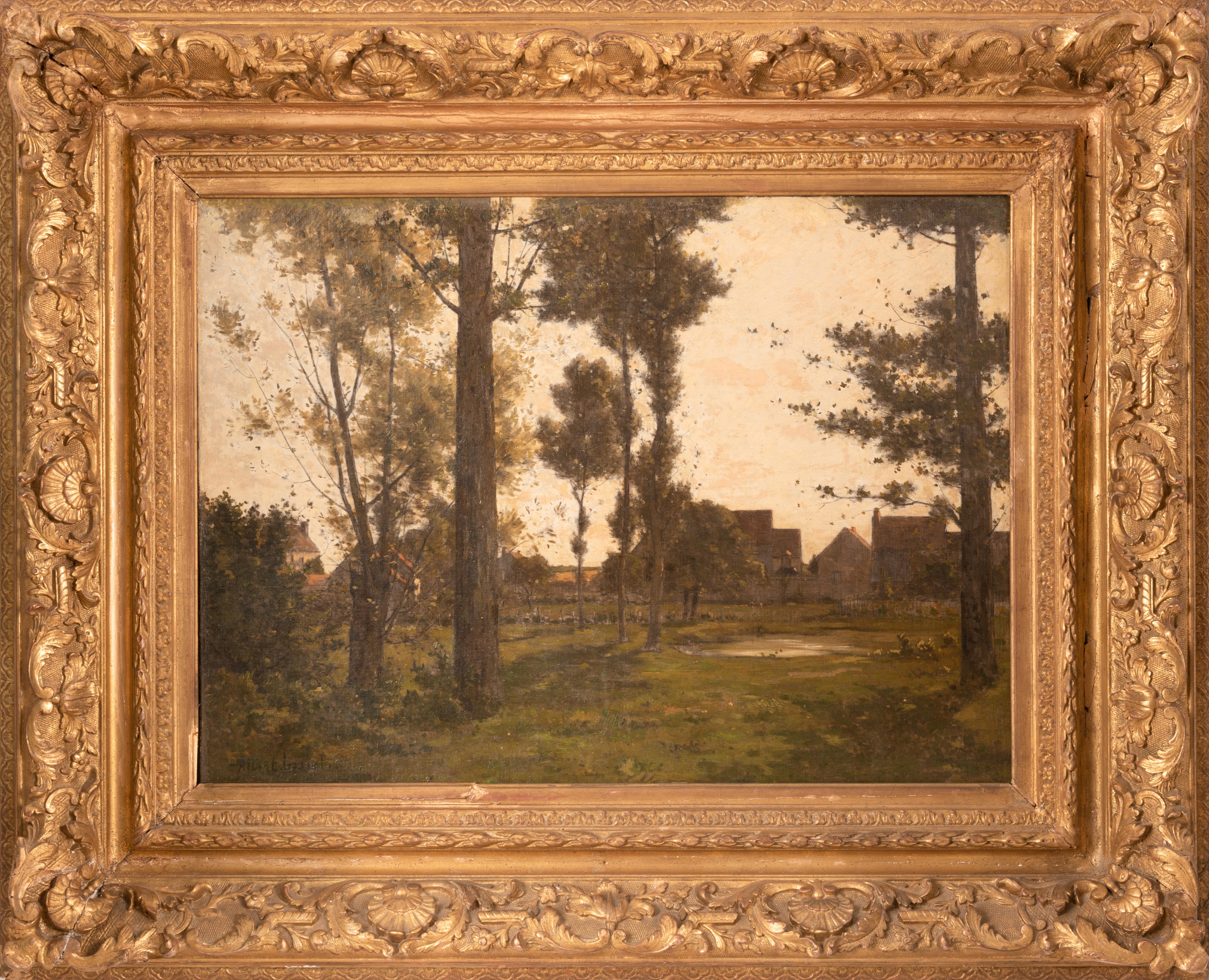 Paysage brumeux à l'aube