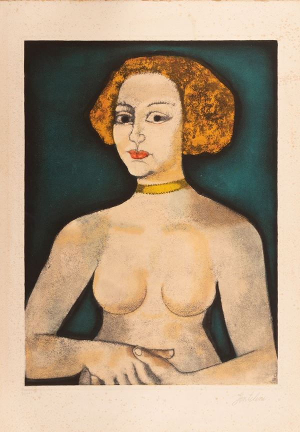 Franco Gentilini : Figura femminile  - Serigrafia - Asta Asta di Arte Moderna e Contemporanea - Gliubich Casa d'Aste