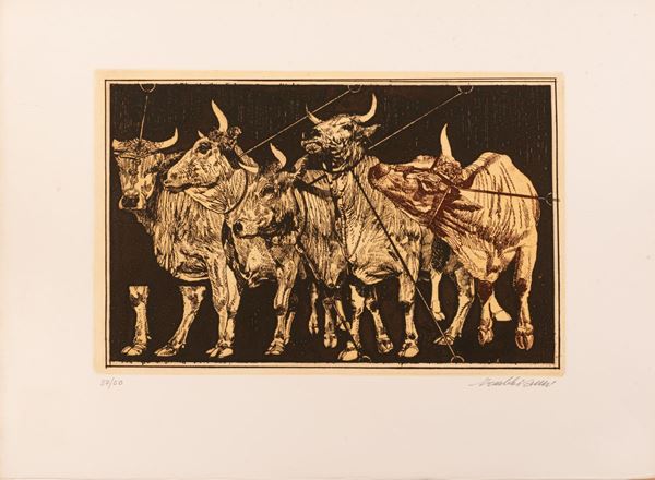 Valeriano Trubbiani : T'amo pio bove  - Serigrafia - Auction Modern and Contemporary Art Auction - Gliubich Casa d'Aste