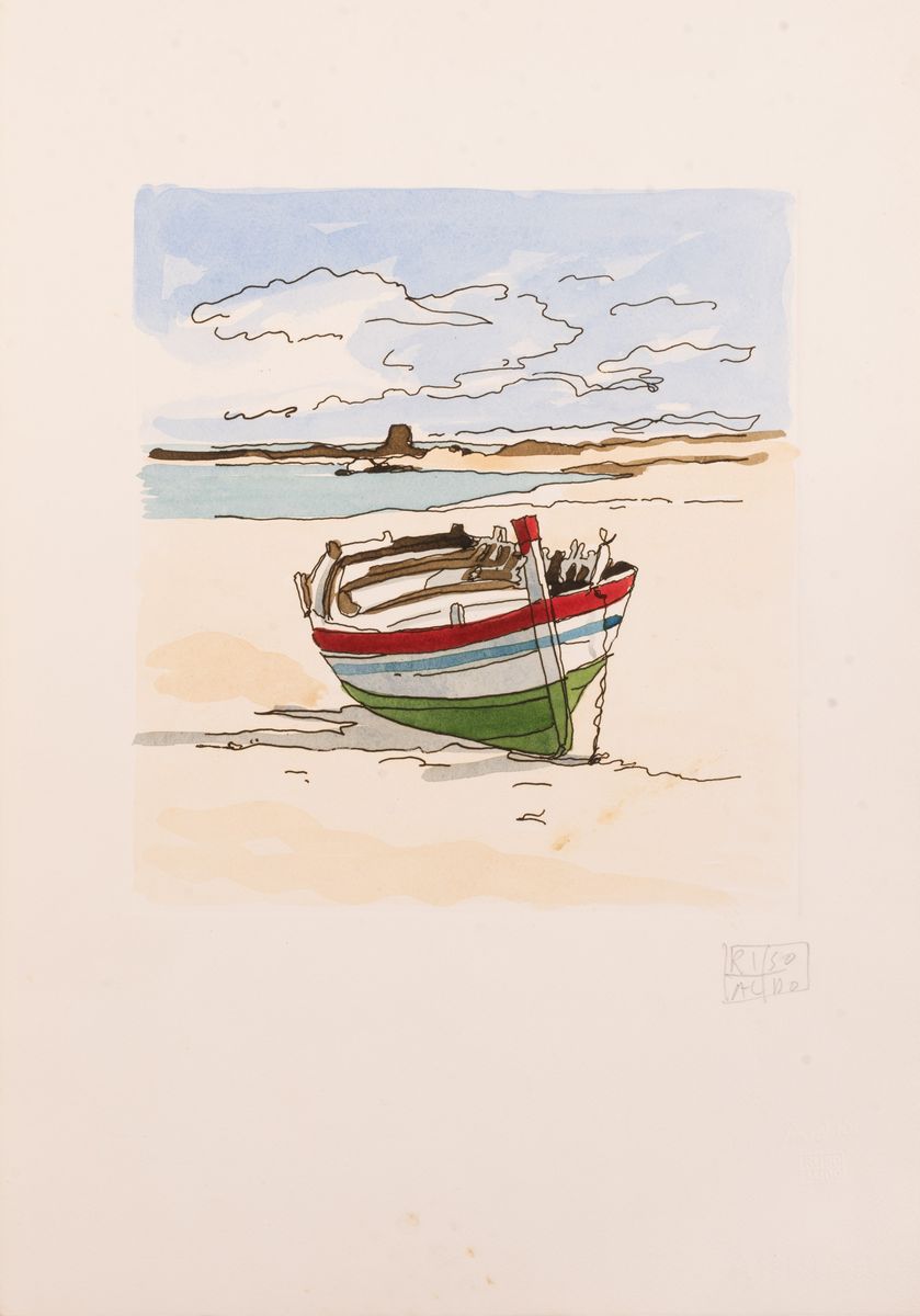Aldo Riso - Lotto di 8 Serigrafie: 5 Nudi e 3 Marine