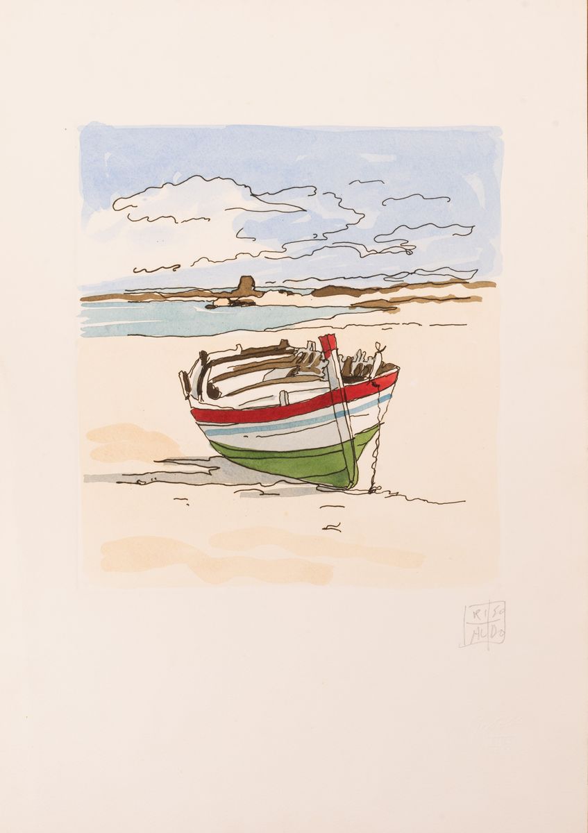Aldo Riso - Lotto di 8 Serigrafie: 5 Nudi e 3 Marine