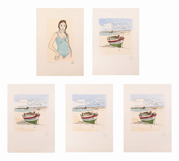 Aldo Riso - Lotto di 5 serigrafie