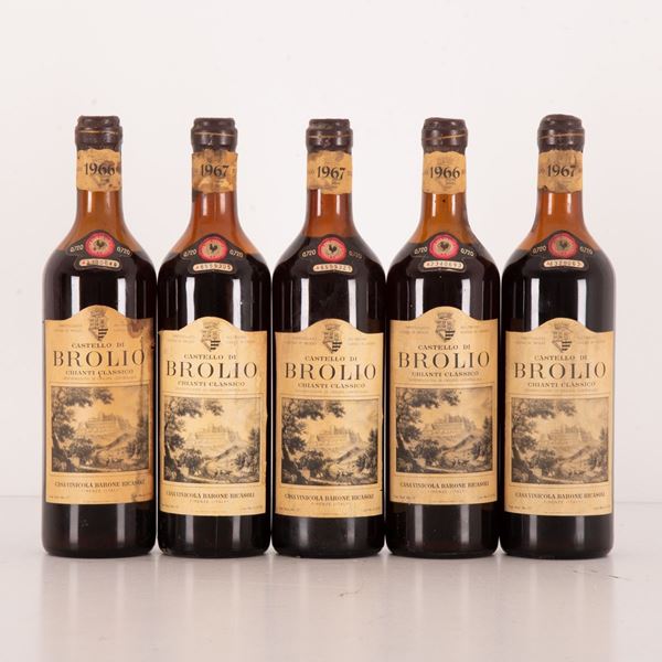 Lotto di 5 bottiglie Chianti Barone Ricasoli