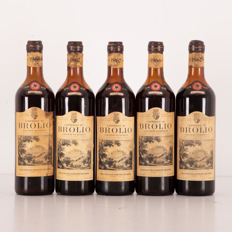 Lotto di 5 Bottiglie Chianti Barone Ricasoli