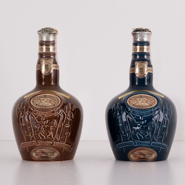 Lotto di 2 bottiglie Blended Scotch Whiskey Royal Salute Chivas Brothers LTD