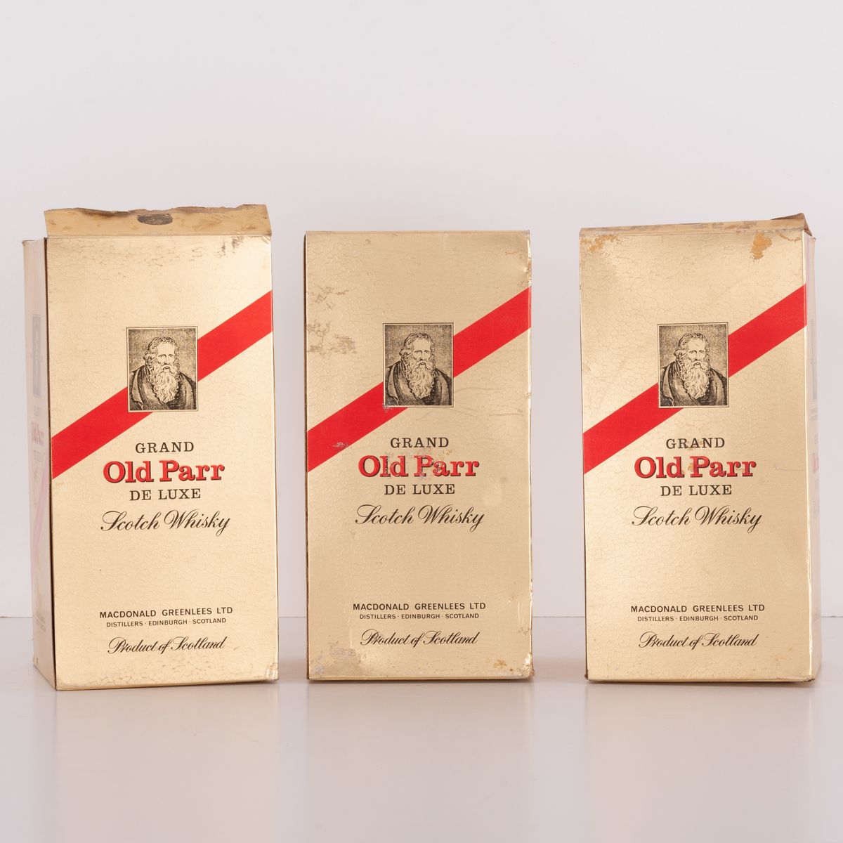 Lotto di 3 Bottiglie Grand Old Parr Deluxe Schotch Whiskey Macdonald Greenlees Ltd