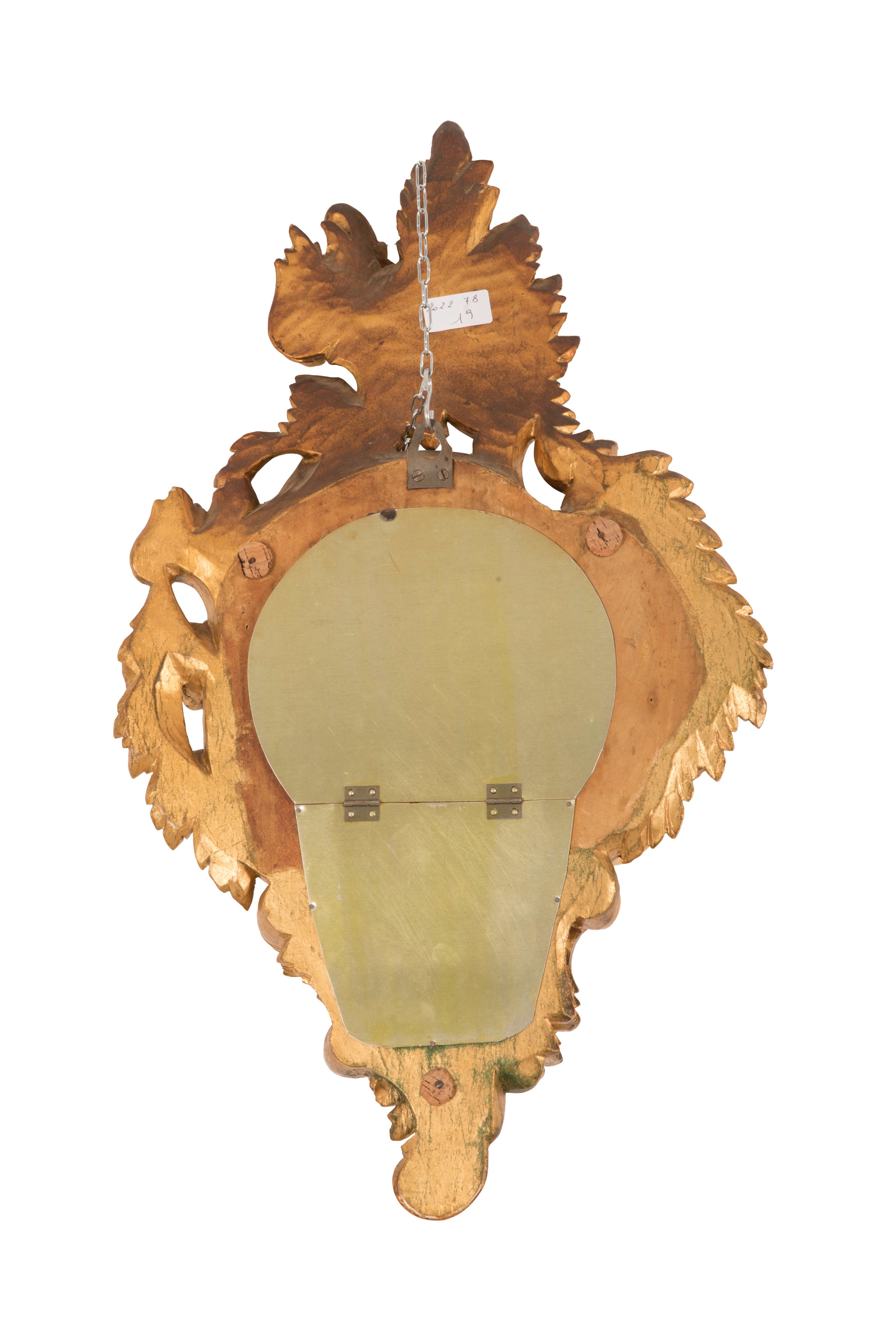 Orologio Cartel in Legno Dorato Decorato a Motivi Vegetali e Floreali