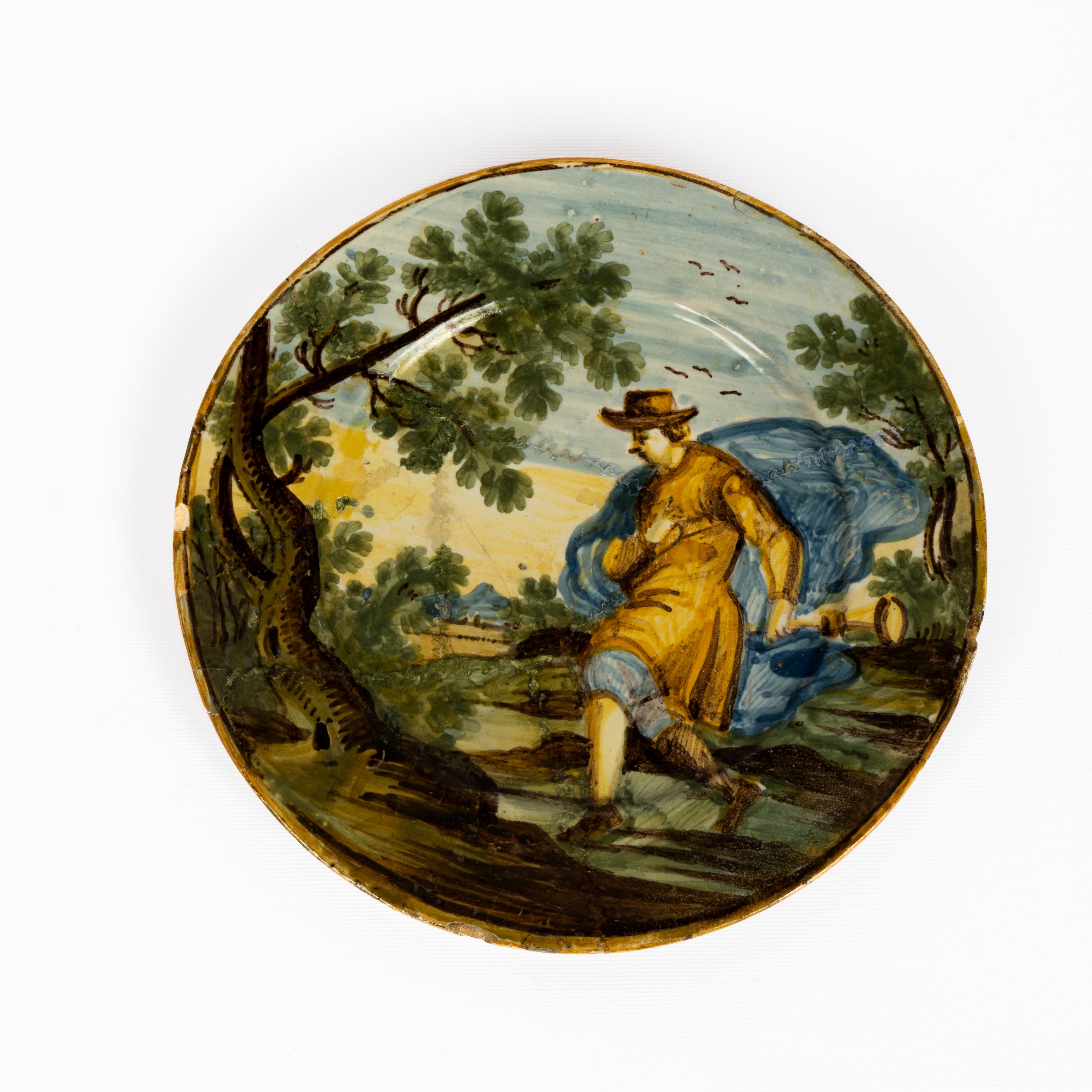 Manifattura di Castelli della Metà del XVIII Secolo - Lotto di Quattro Piattini in Ceramica Caste...