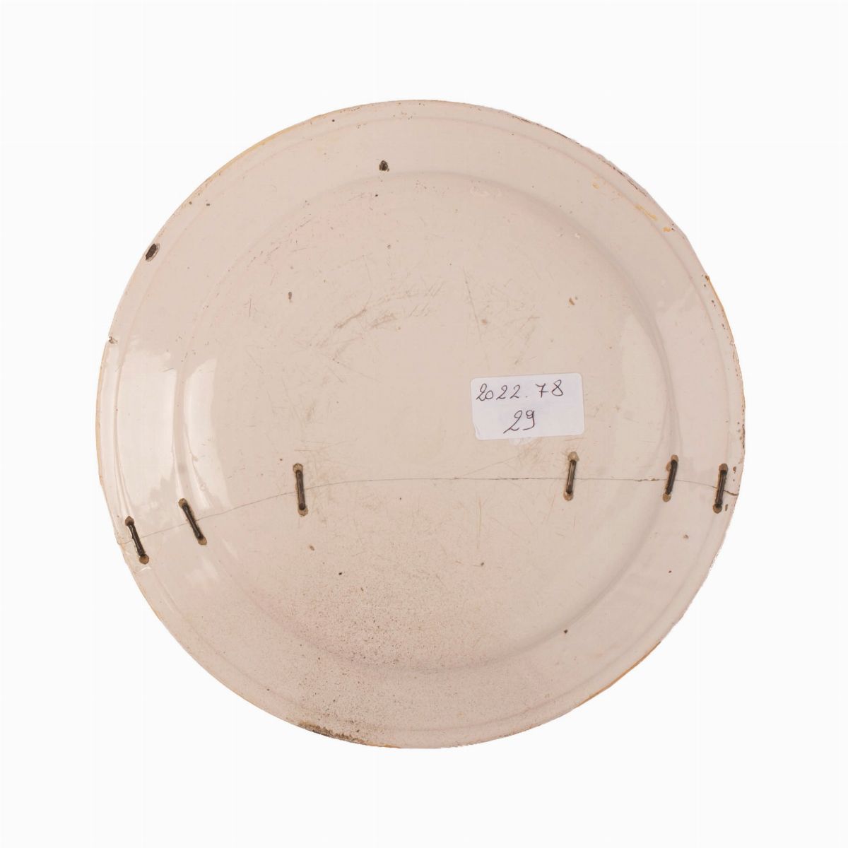 Manifattura Gentili, Castelli, Metà del XVIII Secolo - Piatto in Ceramica Castelli Decorato in Po...