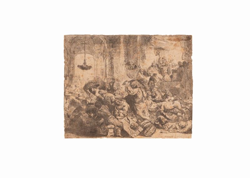 Rembrandt (da) - Gesù Scaccia i Mercanti dal Tempio