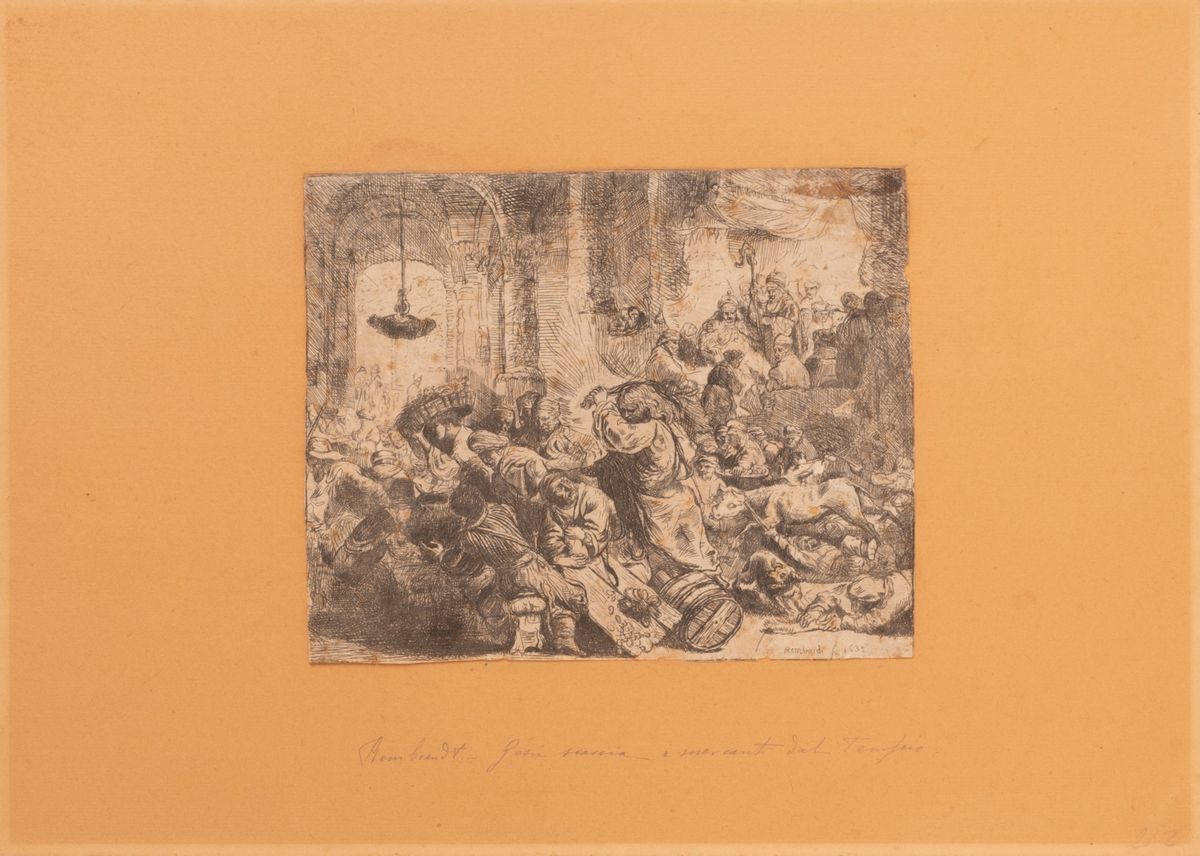 Rembrandt (da) - Gesù Scaccia i Mercanti dal Tempio