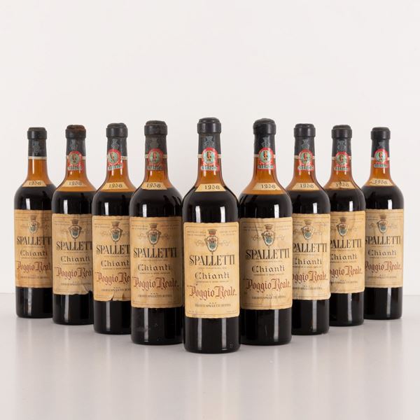 Lotto di 9 bottiglie Chianti Spalletti  (1958)  - Asta Asta 15: Vini pregiati e distillati - Gliubich Casa d'Aste