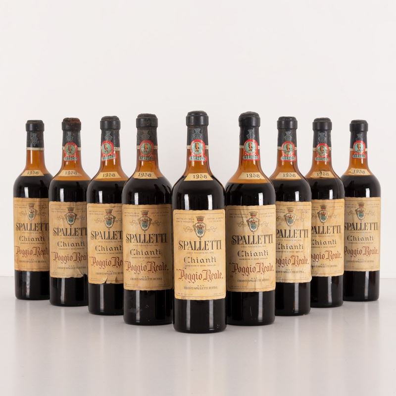 Lotto di 9 Bottiglie Chianti Spalletti