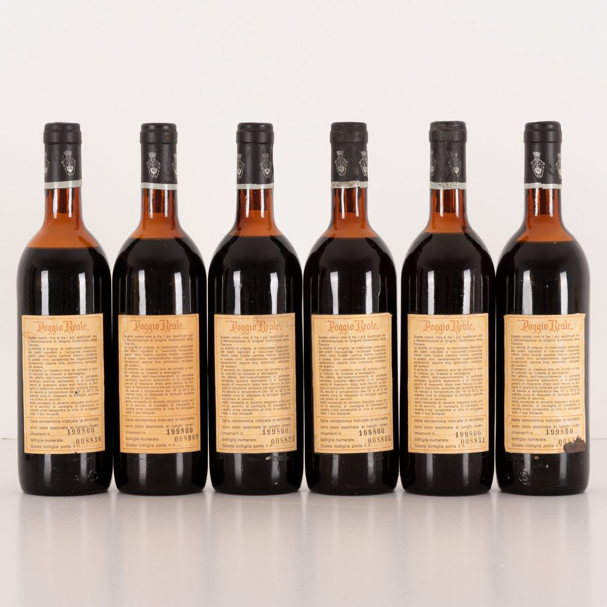 Lotto di 6 Bottiglie Chianti Spalletti