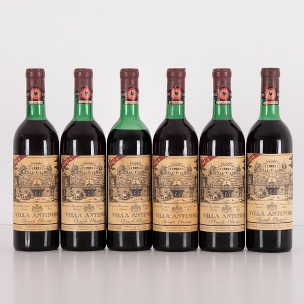 Lotto di 6 bottiglie Chianti Villa Antinori  (1964)  - Asta Asta 15: Vini pregiati e distillati - Gliubich Casa d'Aste