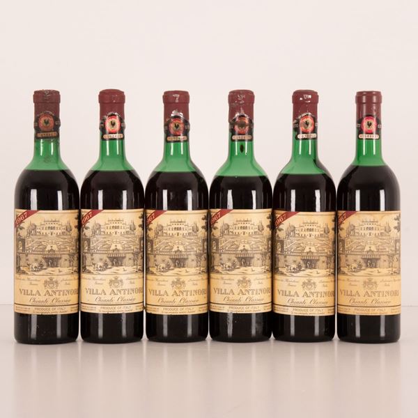 Lotto di 6 bottiglie Chianti Villa Antinori  (1967)  - Asta Asta 15: Vini pregiati e distillati - Gliubich Casa d'Aste