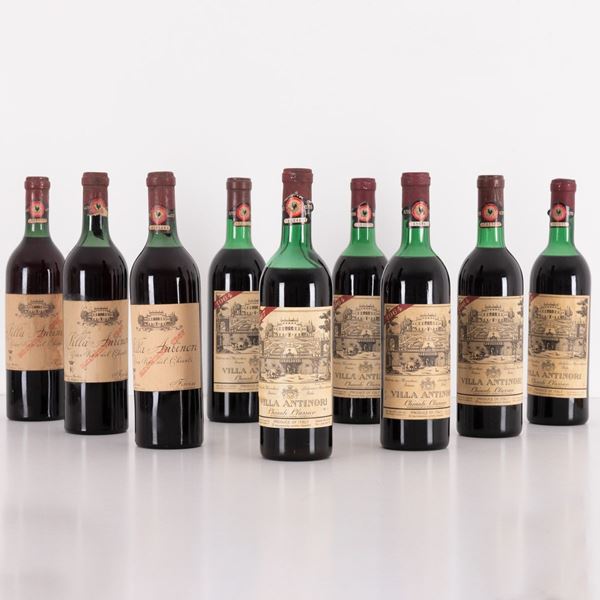 Lotto di 9 bottiglie Chianti Villa Antinori  - Asta Asta 15: Vini pregiati e distillati - Gliubich Casa d'Aste