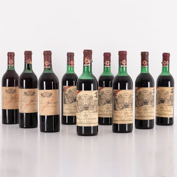 Lotto di 9 bottiglie Chianti Villa Antinori  - Asta Asta 15: Vini pregiati e distillati - Gliubich Casa d'Aste