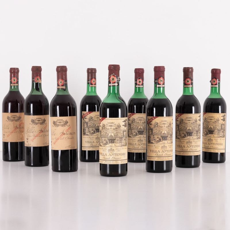 Lotto di 9 Bottiglie Chianti Villa Antinori