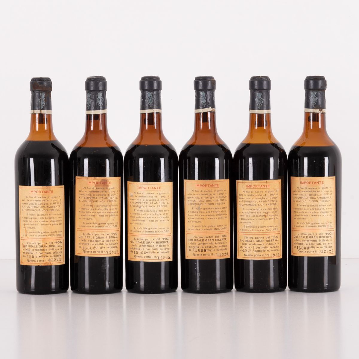 Lotto di 6 bottiglie Chianti riserva Spalletti