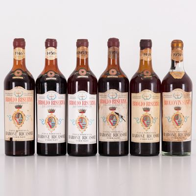 Lotto di 6 Bottiglie Chianti Brolio Riserva Casa Vinicola Barone Ricasoli