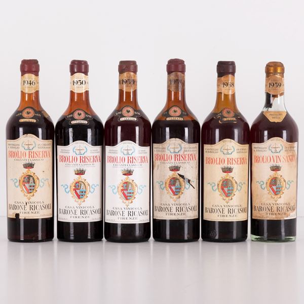 Lotto di 6 bottiglie Chianti Brolio Riserva Casa Vinicola Barone Ricasoli