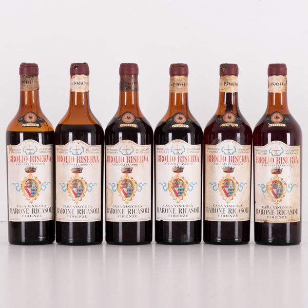 Lotto di 6 bottiglie Chianti Brolio Riserva Casa Vinicola Barone Ricasoli