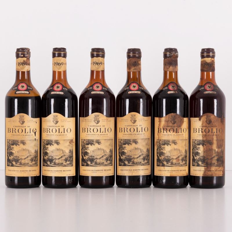 Lotto di 6 Bottiglie Chianti Brolio Casa Vinicola Barone Ricasoli
