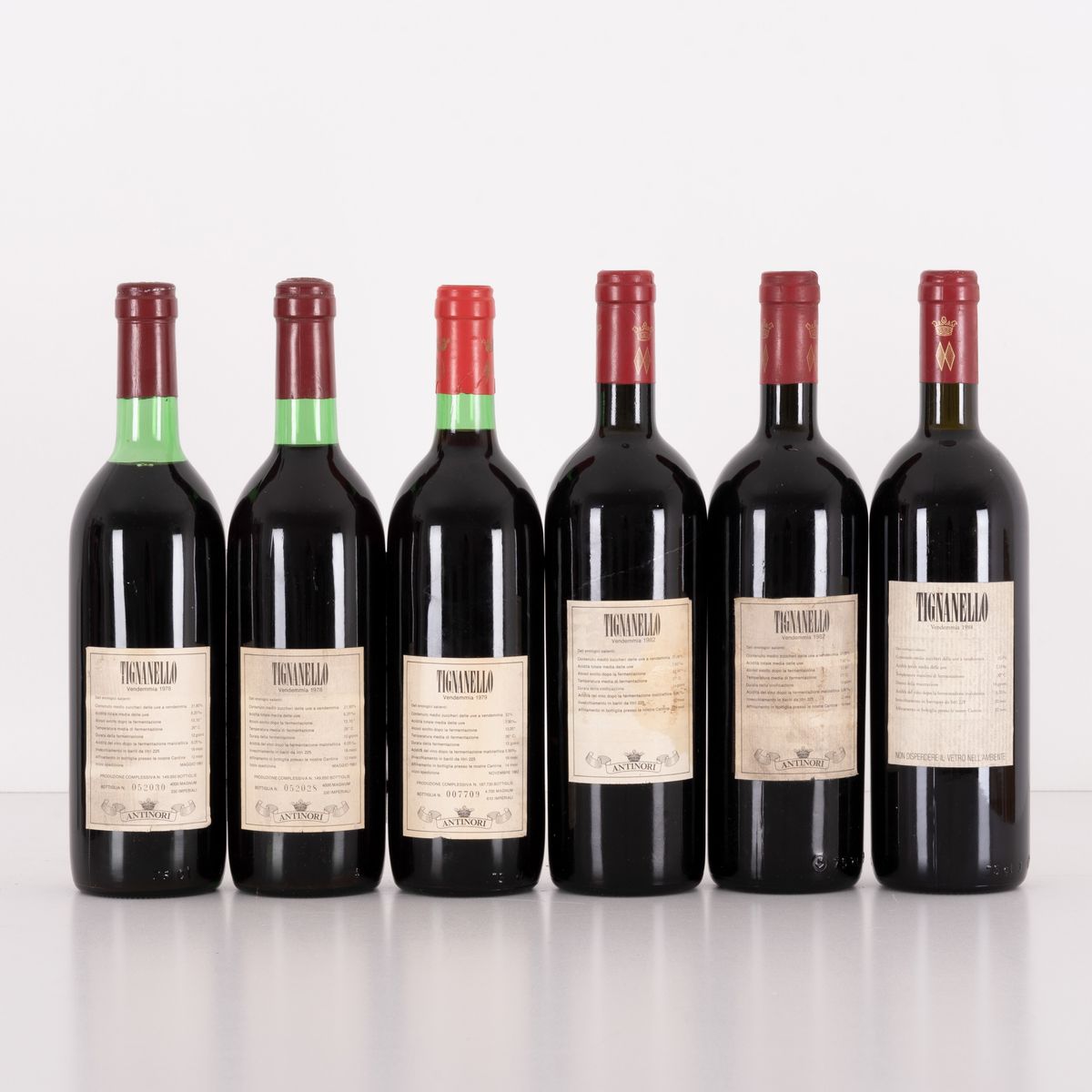 Lotto di 6 Bottiglie Tignanello Villa Antinori