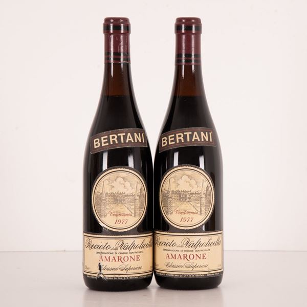 Lotto di 2 bottiglie Amarone classico superiore Bertani