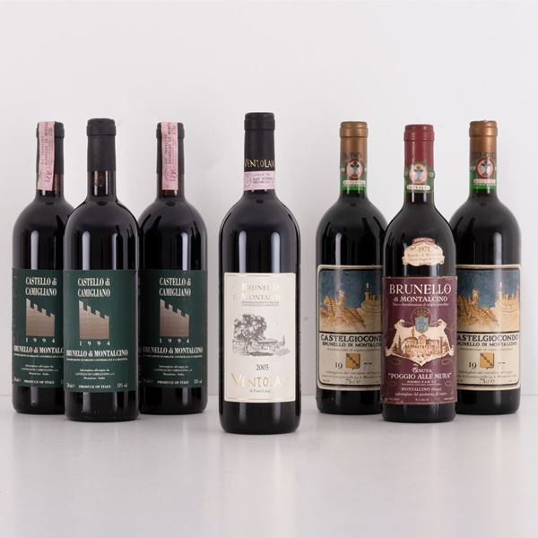 Lotto di 7 bottiglie Brunello di Montalcino