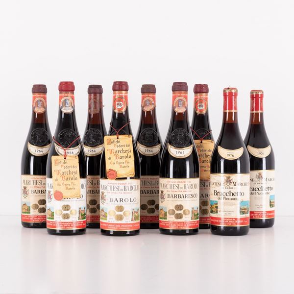 Lotto di 9 bottiglie Marchesi di Barolo