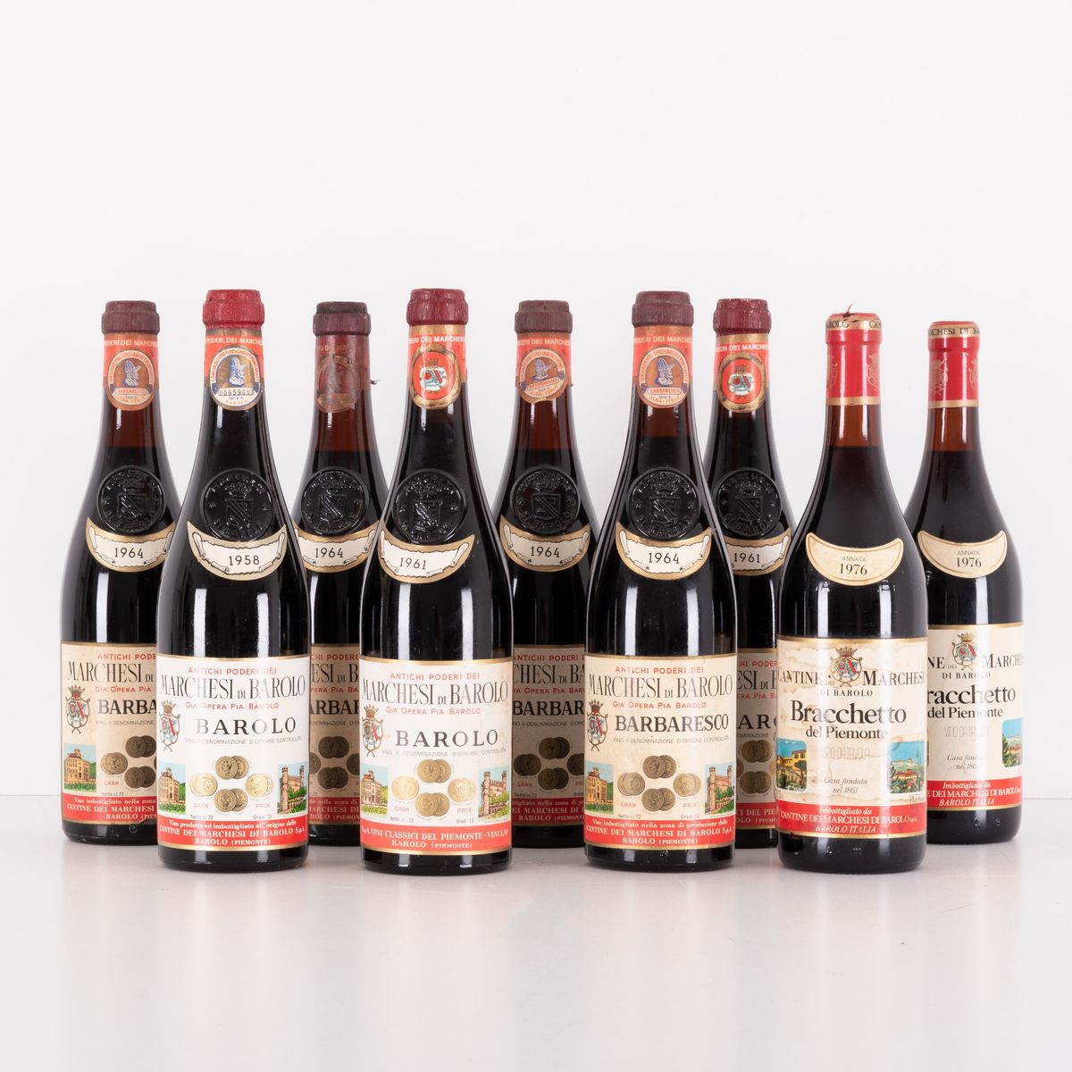 Lotto di 9 Bottiglie Marchesi di Barolo