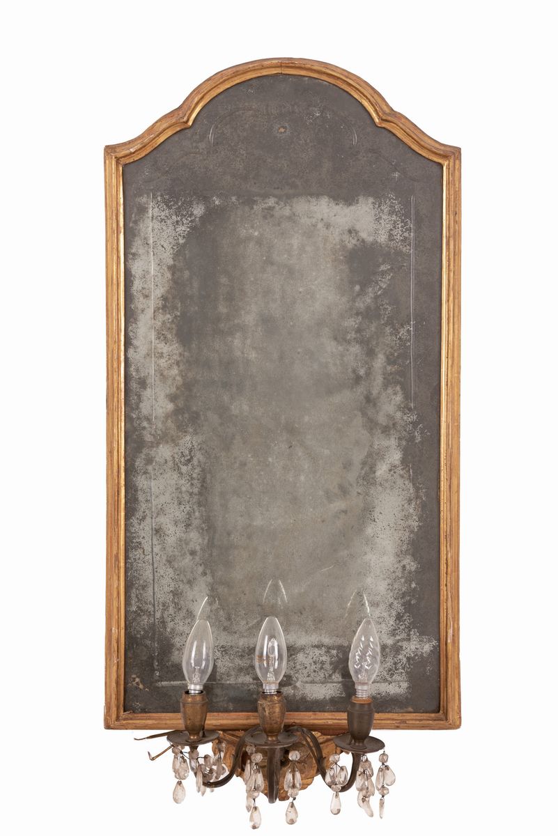 Quattro Specchiere Neoclassiche con Appliques in Legno e Metallo Dorato. Specchi Originali al Mer...