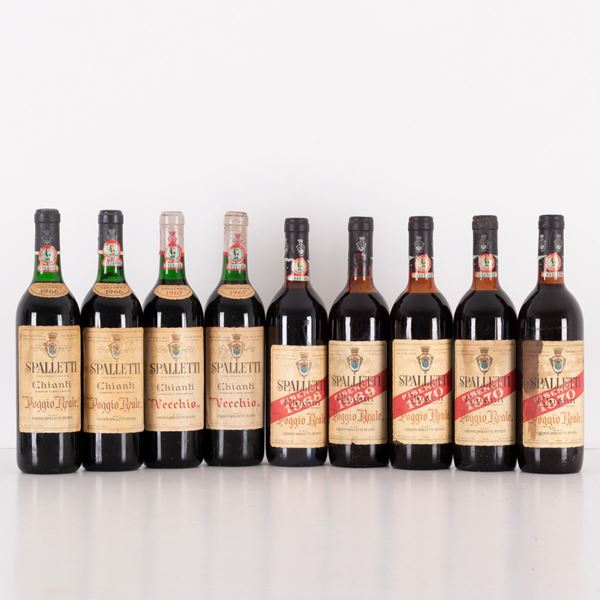Lotto di 9 bottiglie Chianti Spaletti