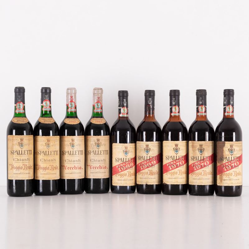 Lotto di 9 Bottiglie Chianti Spaletti