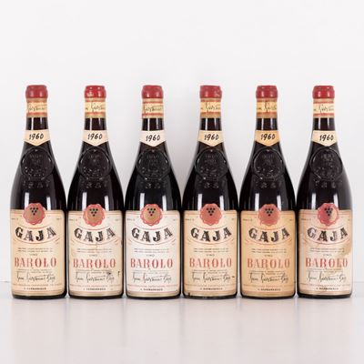 Lotto di 6 Bottiglie Barolo Gaja in Cassa di Legno