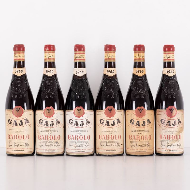 Lotto di 6 Bottiglie Barolo Gaja in Cassa di Legno