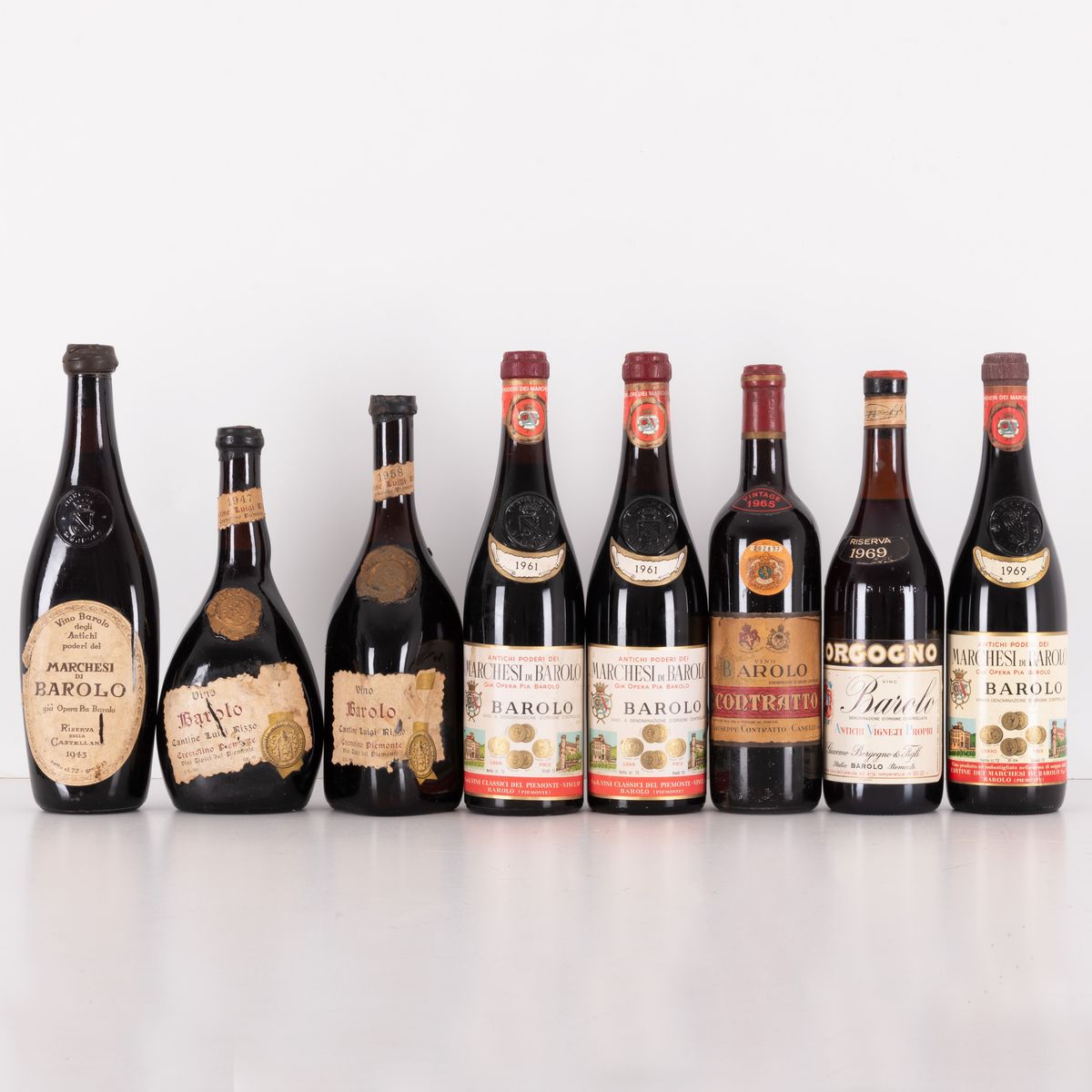 Lotto di 8 Bottiglie Barolo