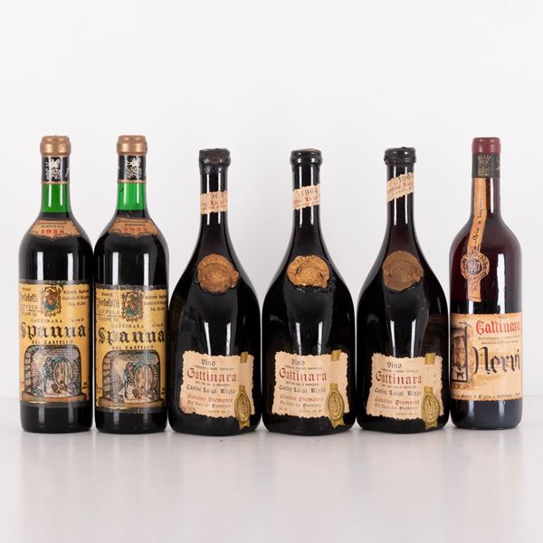 Lotto di 6 bottiglie Gattinara