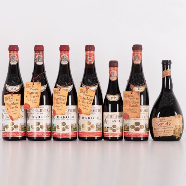 Lotto di 7 bottiglie Barolo