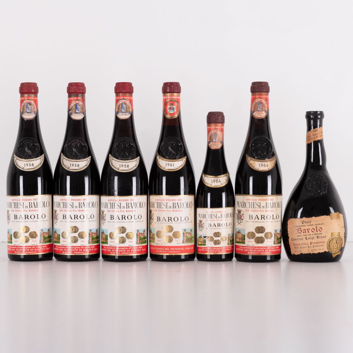 Lotto di 7 Bottiglie Barolo