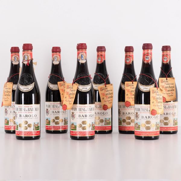 Lotto di 8 bottiglie Barolo Marchesi di Barolo