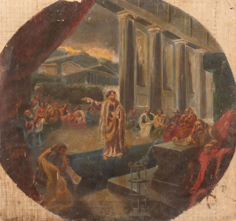 Enrico Bizzoni - Bozzetto S. Paolo che Predica Nell'aeropago
