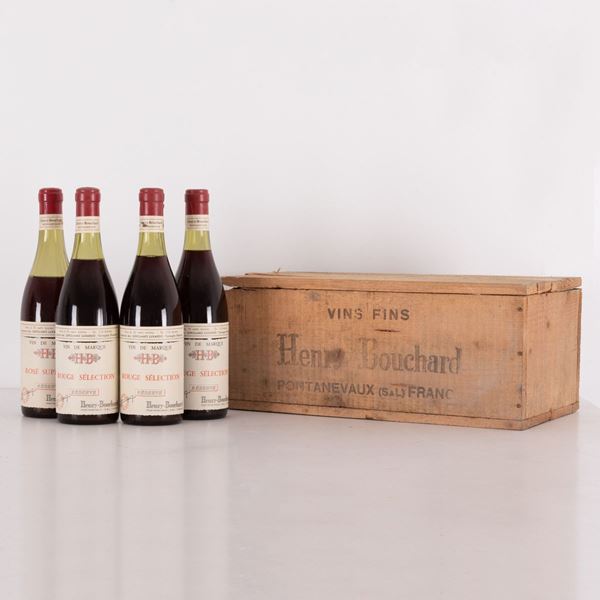 Lotto di 4 bottiglie in cassa di legno Rosé supérieur réserve Henry-Bouchard