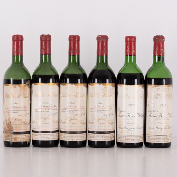 Lotto di 6 bottiglie Baronne Philippe De Rothschild Chateau Mouton Baron Philippe  - Auction Asta 11: Vini e Distillati - Gliubich Casa d'Aste