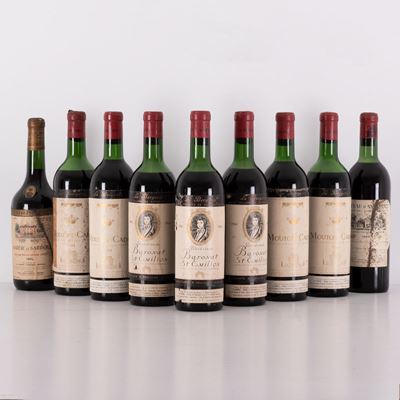Lotto di 9 Bottiglie Selezione Vini Francesi