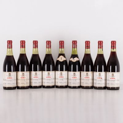Lotto di 9 Bottiglie Chateuuneuf De Pape Delas Freres