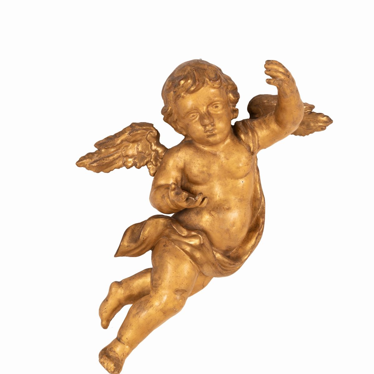 Coppia di Putti in Legno Dorato Roma