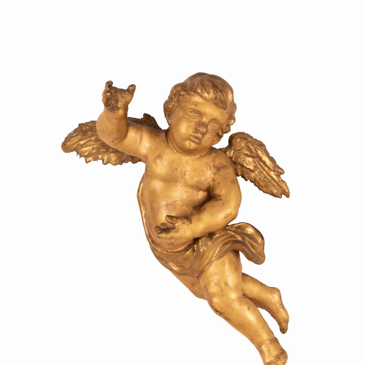 Coppia di Putti in Legno Dorato Roma